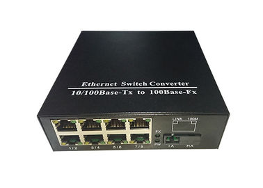 Colore semplice del nero del porto dello Sc del convertitore a fibra ottica di media di Ethernet 8
